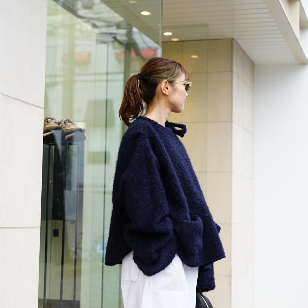 【未使用】　y2k jakke エコファー　コート　ネイビー　藍色　青みブラック ELEFH(エレフ)Fuzz Anorak(EL.C2.03.01.02)/Navy