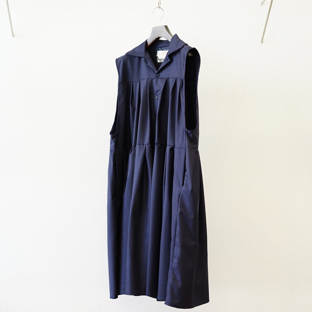 ［women's］ELEPH(エレフ)Overgooi Dress(EL.C2.04.01.06)/Navy Pinstripe