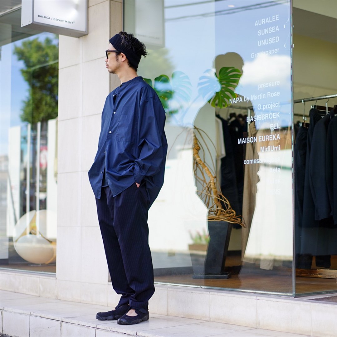 Graphpaper(グラフペーパー)Selvage Wool Tapered Slacks/Navy ST