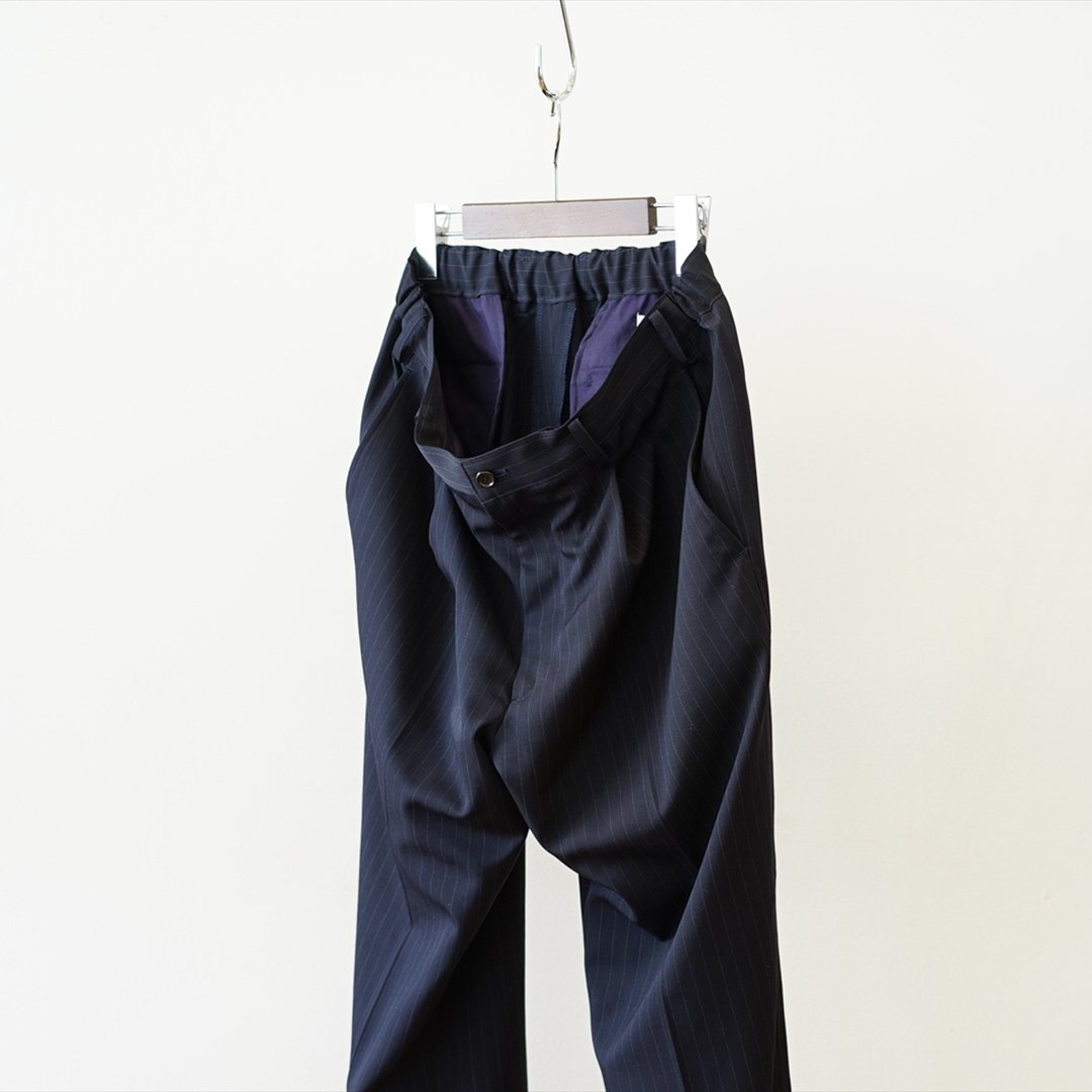 Graphpaper(グラフペーパー)Selvage Wool Tapered Slacks(GM203-40107B)/Navy ST