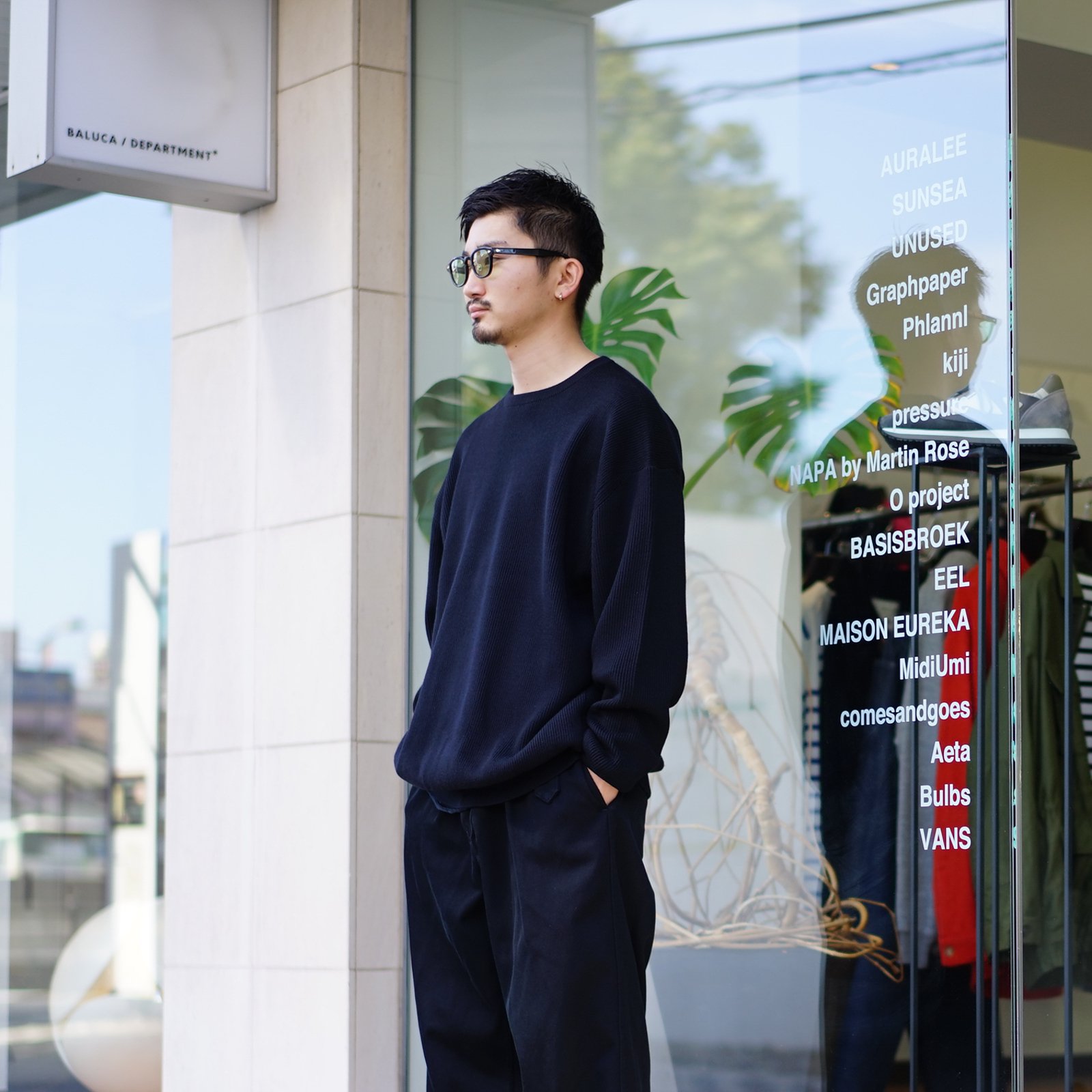 Graphpaper(グラフペーパー)High Density Crew Neck Knit(GU223-80128B