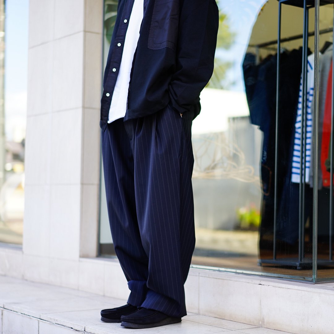 camiel fortgens(カミエルフォートヘンス)SUITPANTS WOOL(CF.14.06.02.02)/Pin Stripe Navy