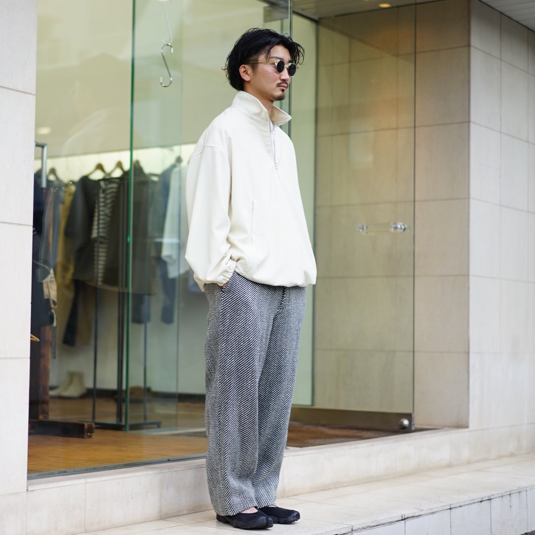 EXCLUSIVE BALUCA別注/KIIT(キート)Wool Kersey Easy Wide Pants/Black Mix