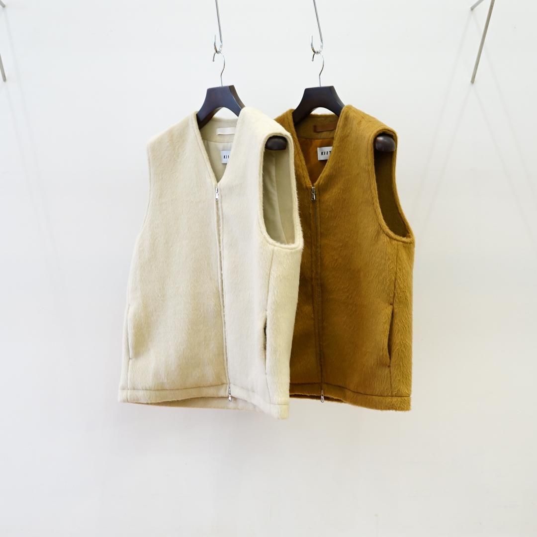 [unisex] EXCLUSIVE BALUCA / KIIT()W/AC SHAGGY PILE ZIP UP VEST/Ivory/Camel/