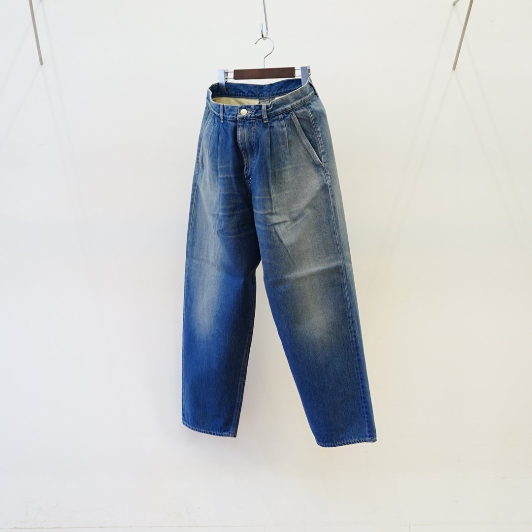 [23SS] Graphpaper(グラフペーパー) Selvage Denim Two Tuck Tapered Pants(GU231-40106DB)/Dark Fade