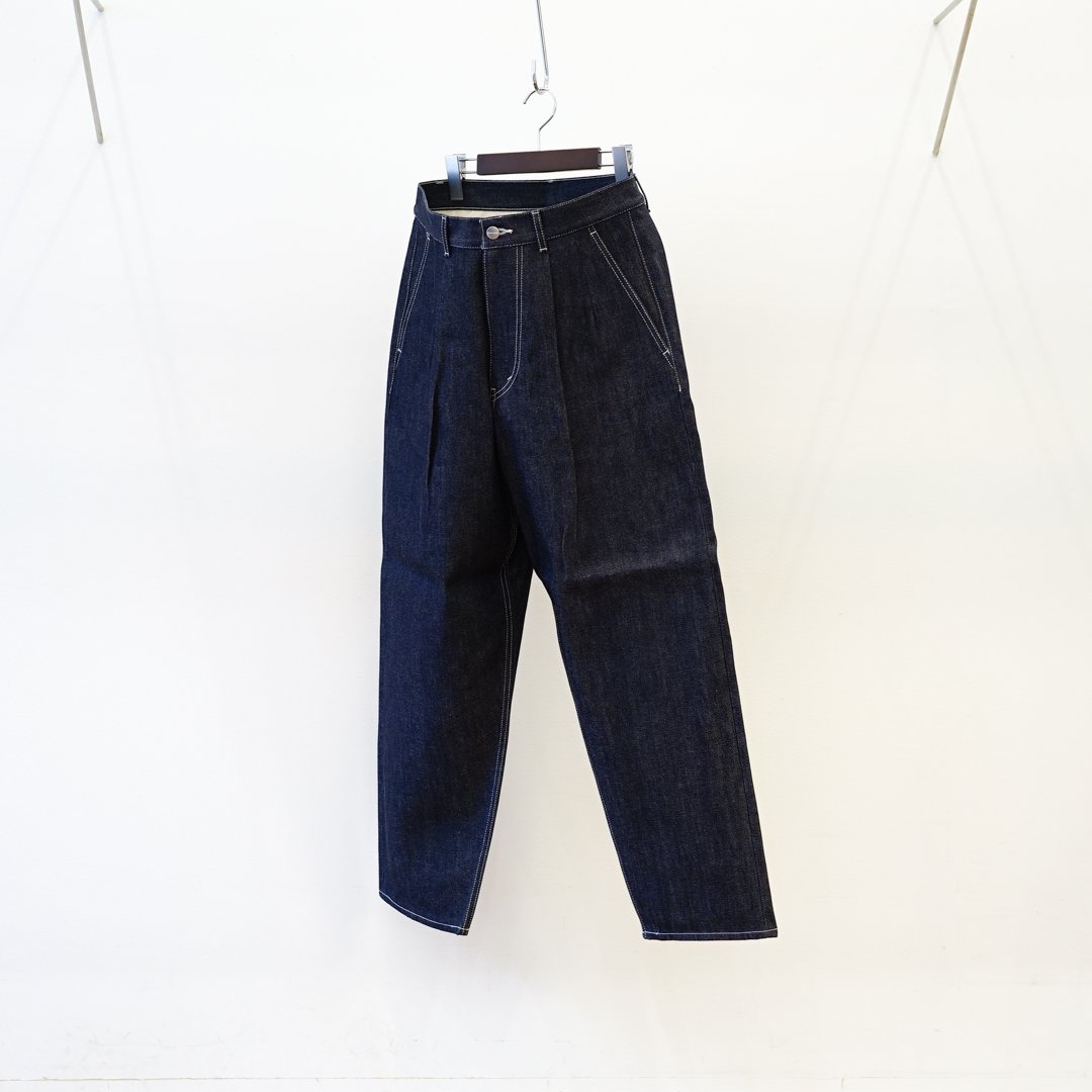 [23SS] Graphpaper(グラフペーパー) Selvage Denim Two Tuck Tapered Pants(GU231-40106RB)/Rigid