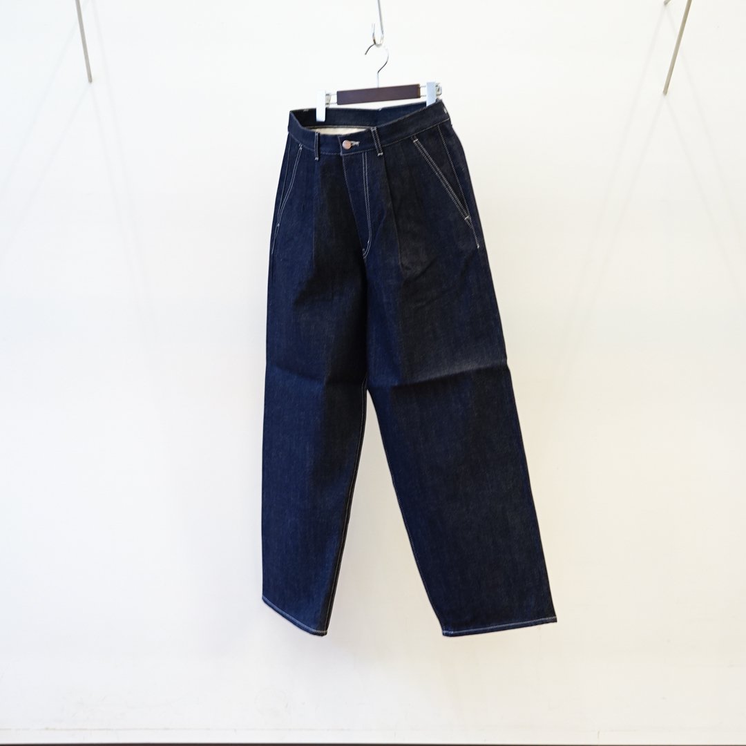 [23SS] Graphpaper(グラフペーパー) Selvage Denim Two Tuck Pants(GU231-40107RB)/Rigid