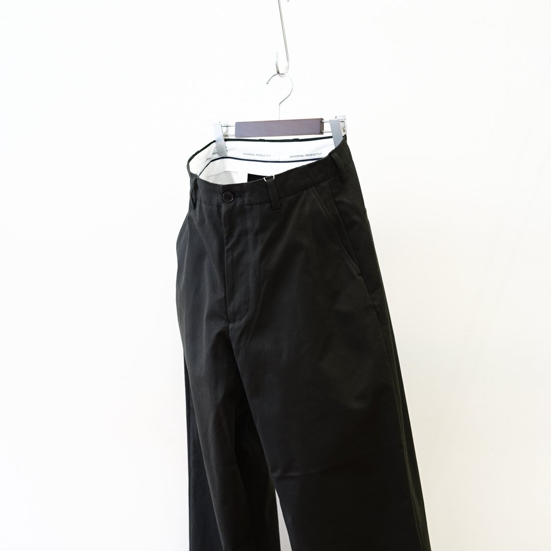 UNIVERSAL PRODUCTS(ユニバーサルプロダクツ) NO TUCK WIDE CHINO TROUSERS(193-60504)/Black