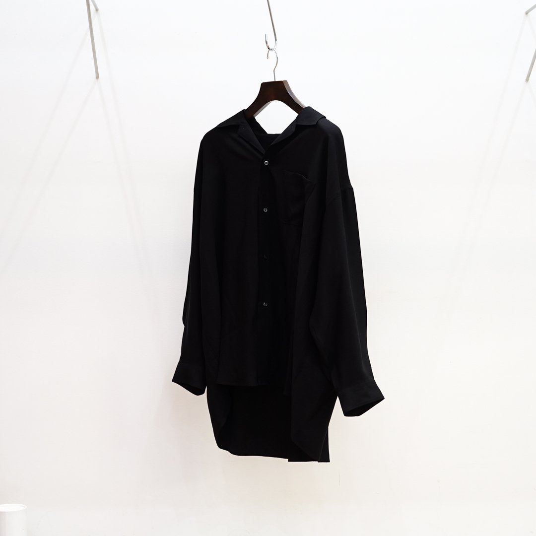 [23SS] Graphpaper(グラフペーパー)Viscose Cupro Oversized Sleeping Shirt(GM231-50017)/Black