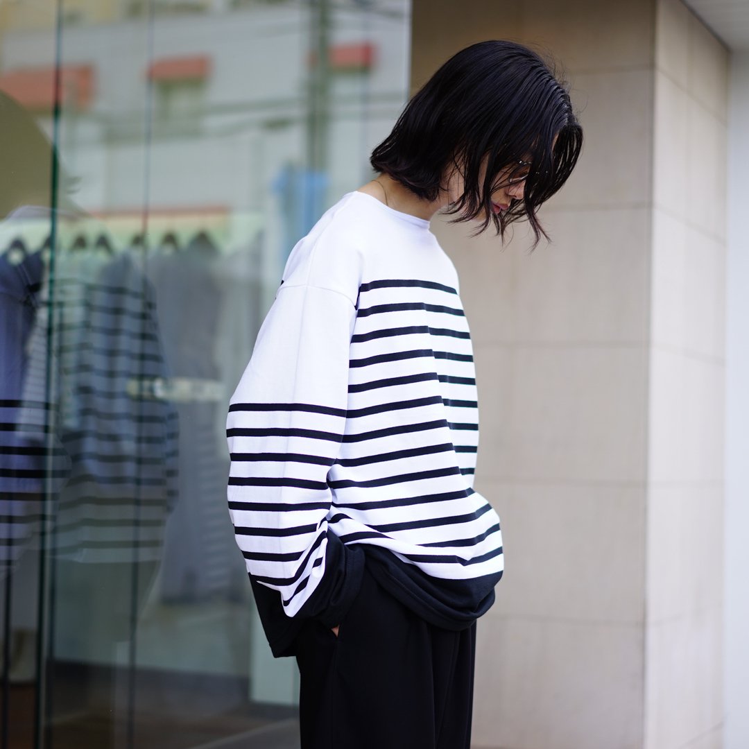 outil(ウティ)tricot habas (ov-c003)/White×Black