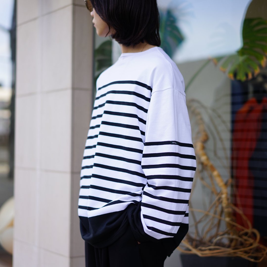 outil(ウティ)tricot habas (ov-c003)/White×Black