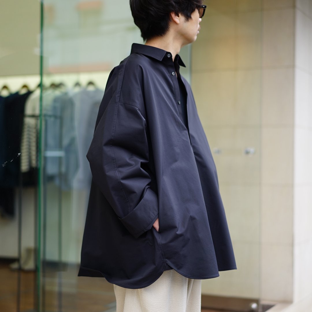 Graphpaper(グラフペーパー)High Gauge Jersey L/S Yoke Shirt(GM231-50159)/Black/Dark  Slate/