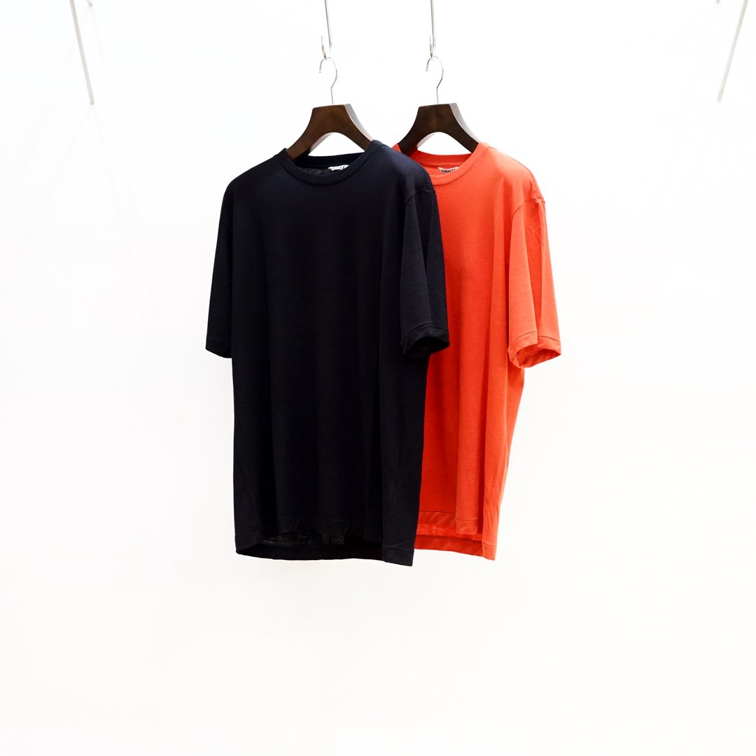 [23SS] AURALEE(オーラリー)Super Soft Wool Jersey Tee(A23ST01WU)/Dark Navy/Red/