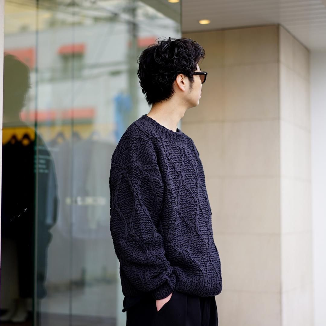 UNUSED(アンユーズド)Gourd Pattern Hand-Knitted Crewneck Sweater