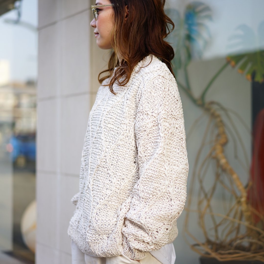 UNUSED(アンユーズド)Gourd Pattern Hand-Knitted Crewneck Sweater