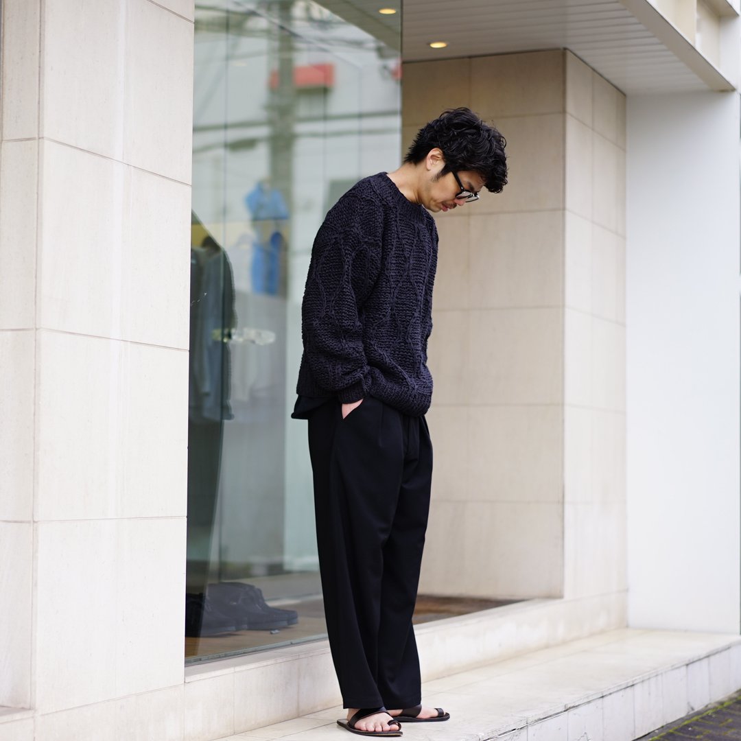 GraphpaperグラフペーパーRound Scale Wool Two Tuck Wide Pants