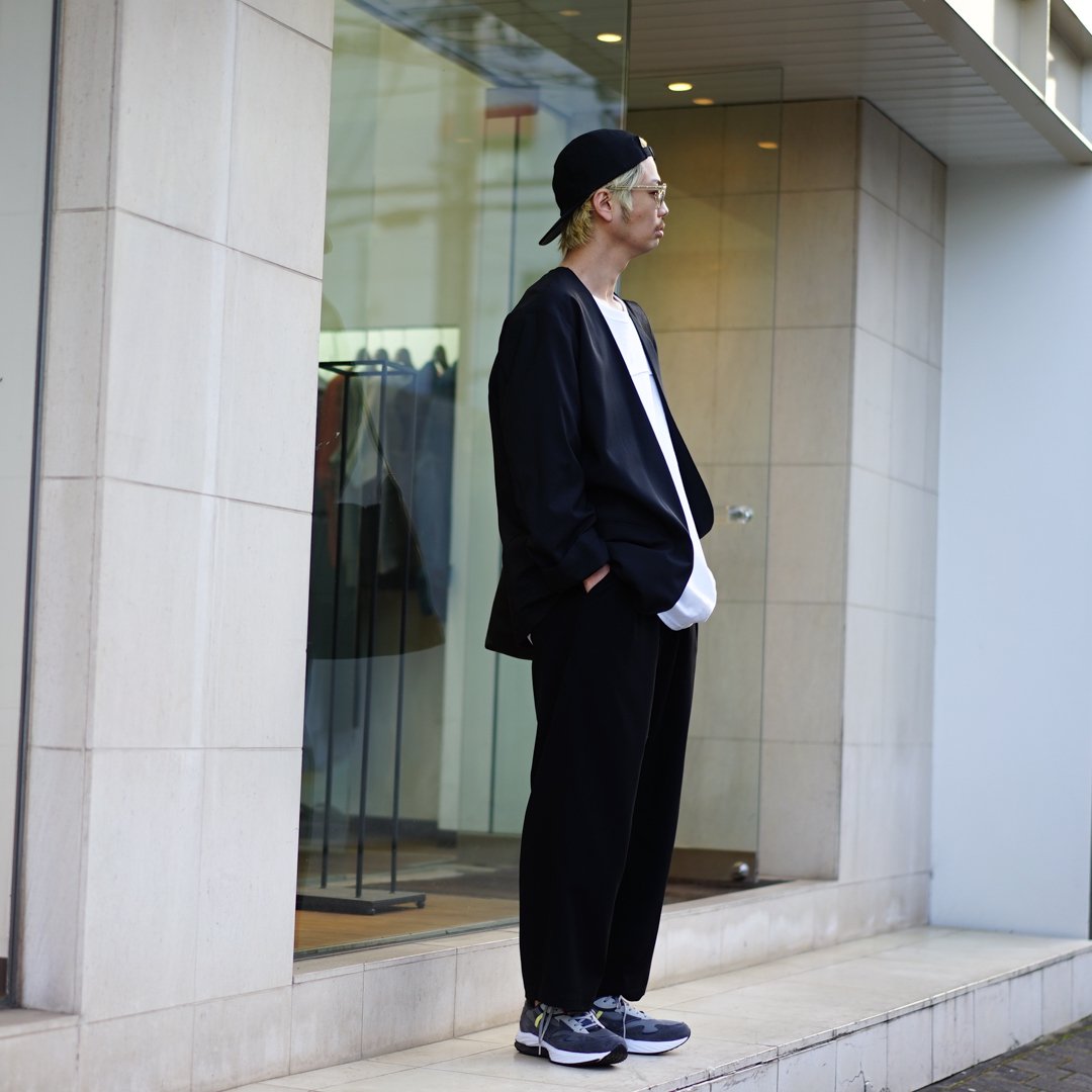 INVERT(インバート)W/WOOL COLLARLESS JACKET/Black