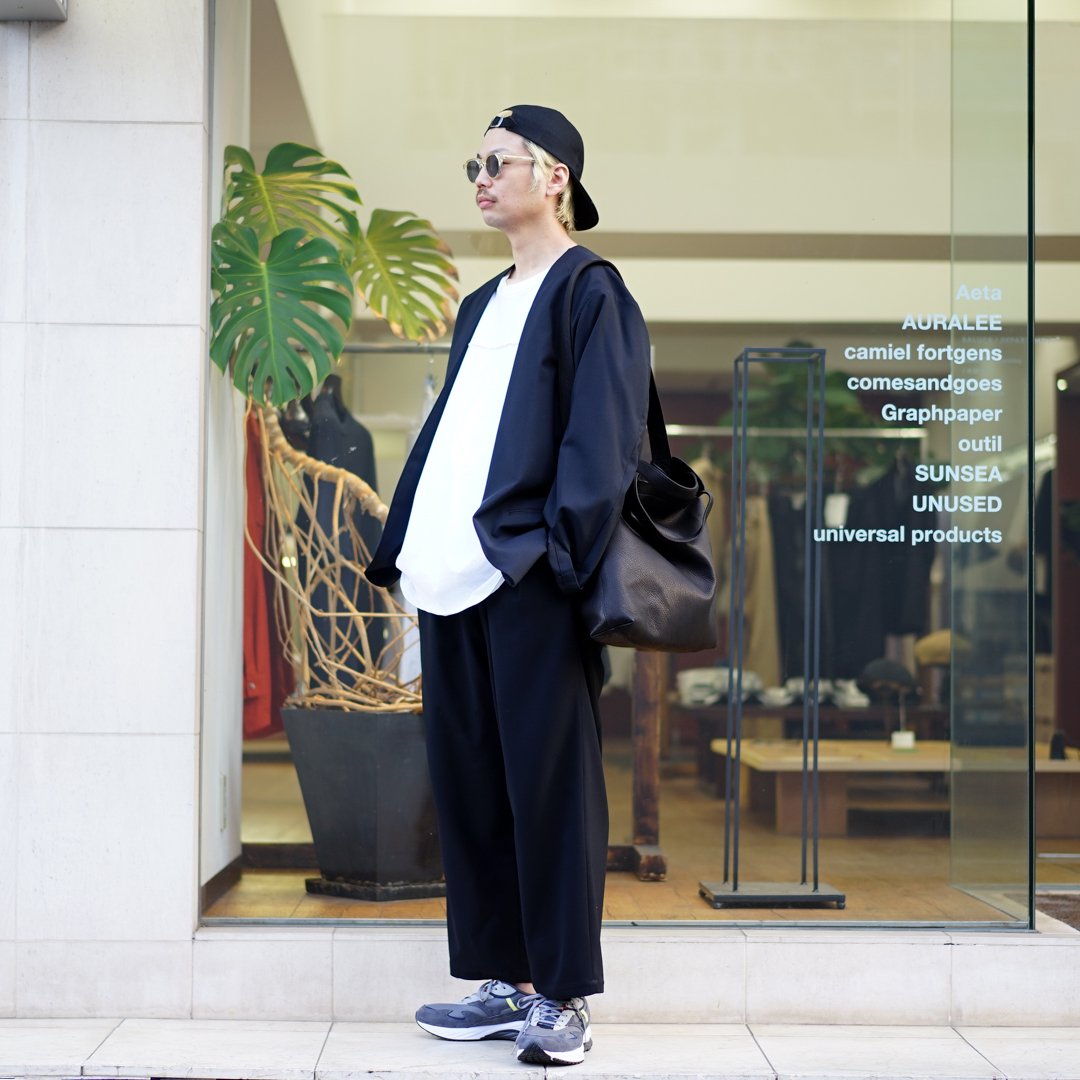 INVERT(インバート)W/WOOL COLLARLESS JACKET/Black