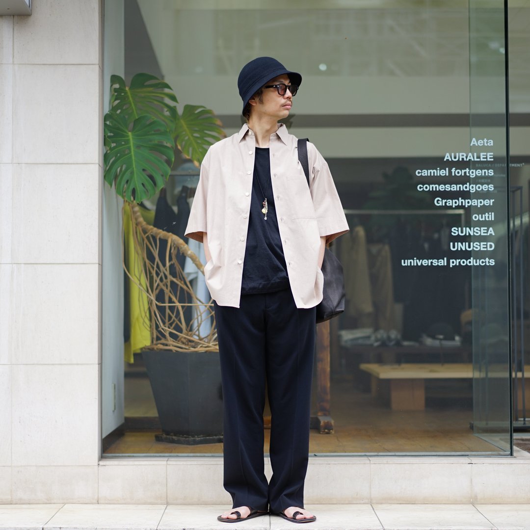 AURALEE(オーラリー)WASHED FINX TWILL BIG HALF SLEEVED SHIRT