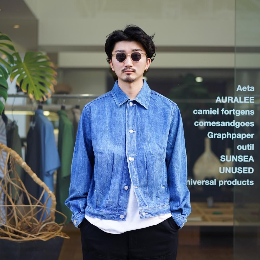 AURALEE SELVEDGE FADED DENIM BLOUSON - ジャケット/アウター