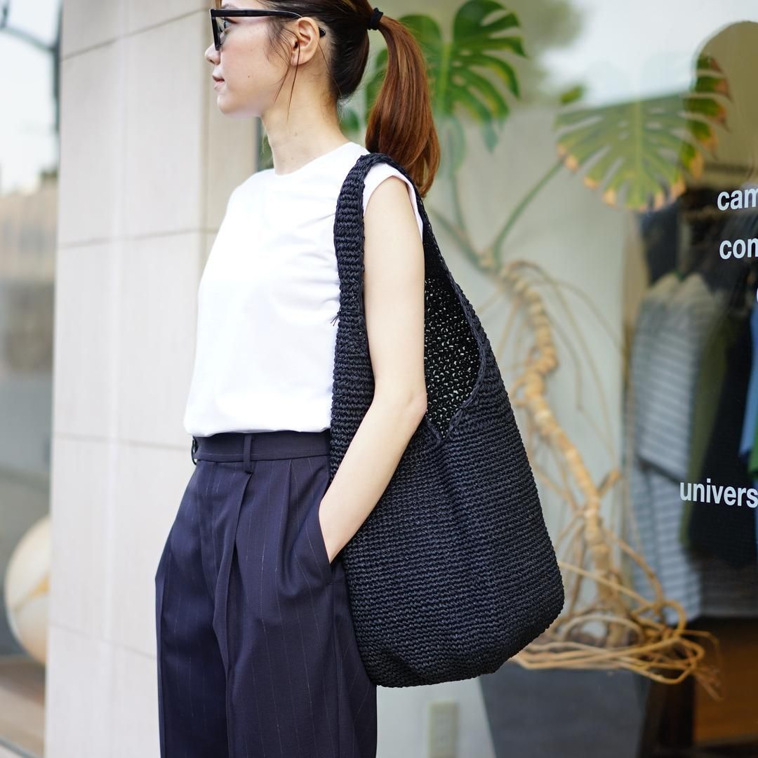 Aeta(アエタ)Paper Yarn Shoulder :L (PY09)/Natural/Black