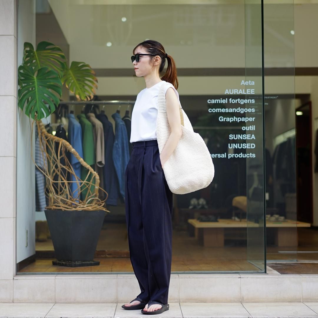 Aeta(アエタ)Paper Yarn Shoulder :L (PY09)/Natural/Black