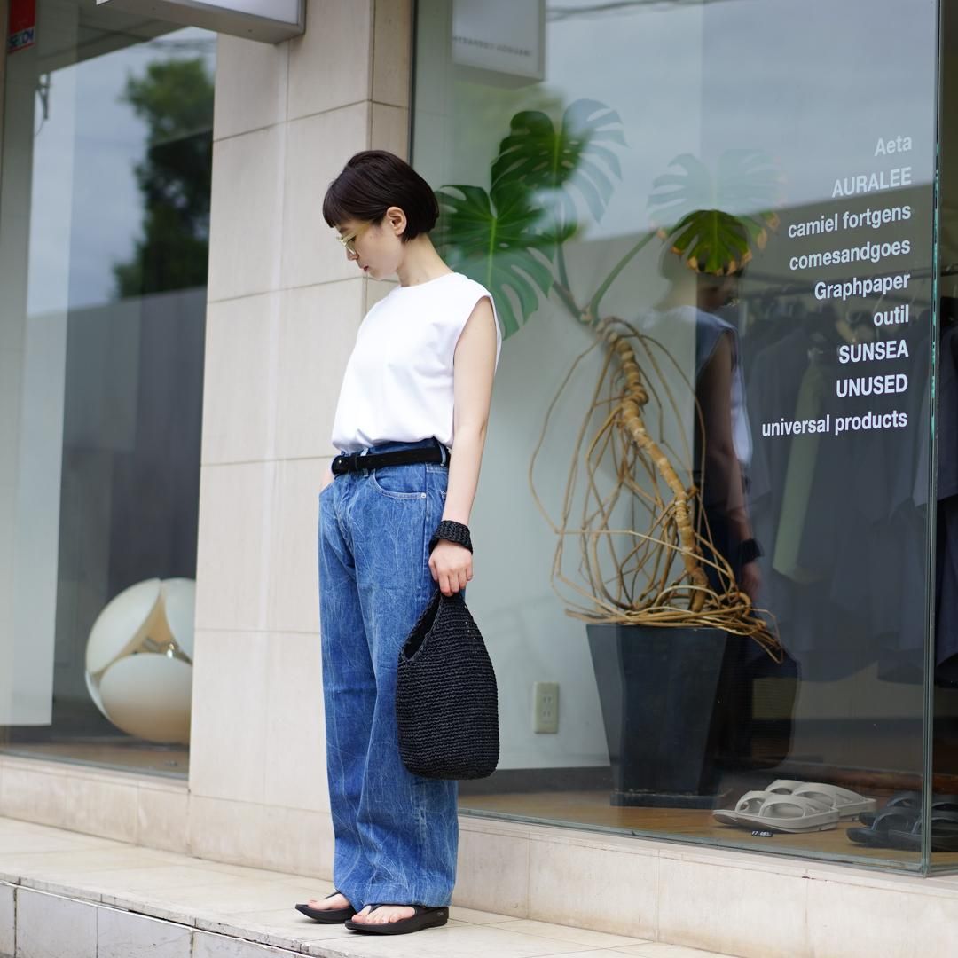 Aeta(アエタ)Paper Yarn Shoulder :M (PY08)/Natural/Black