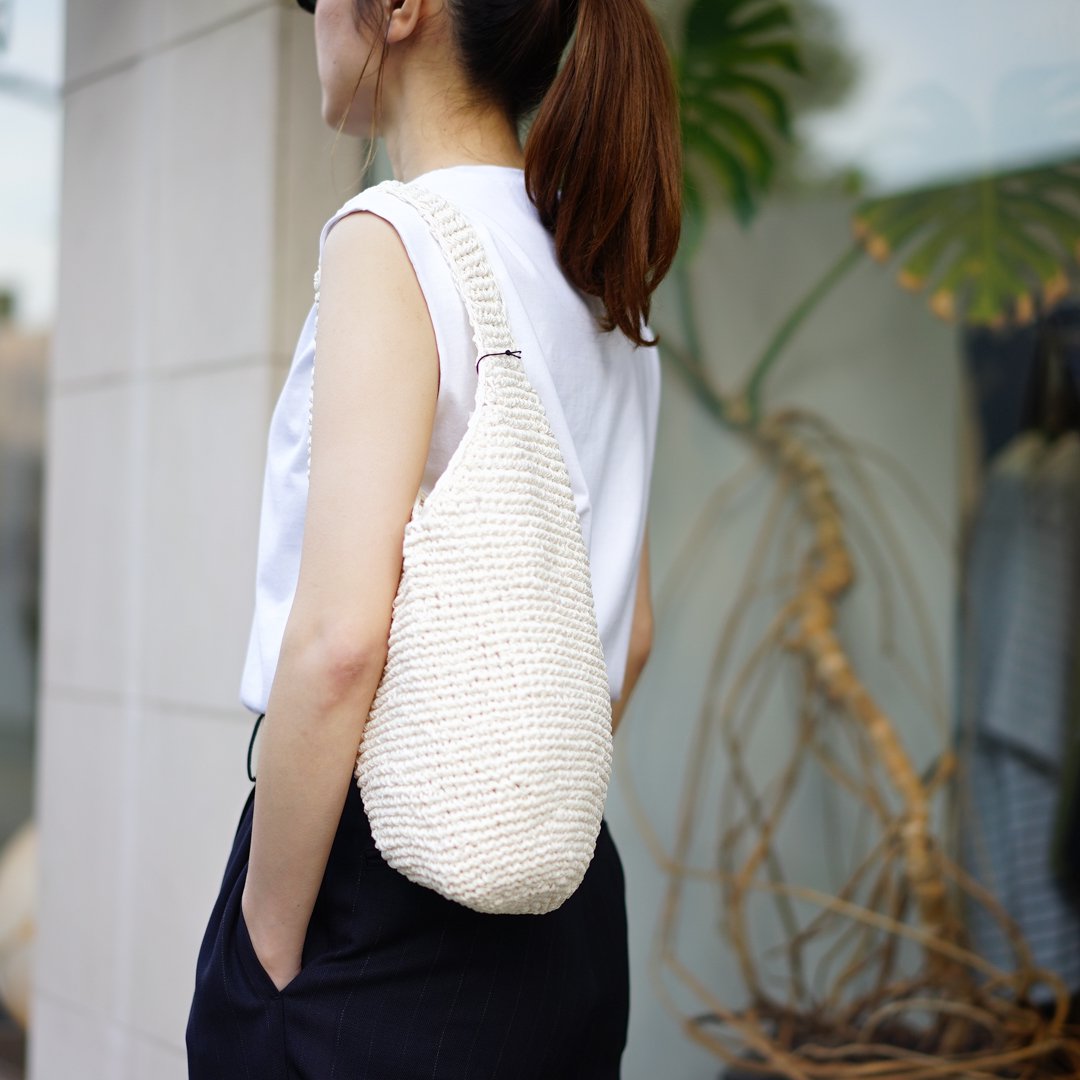 Aeta(アエタ)Paper Yarn Shoulder :M (PY08)/Natural/Black