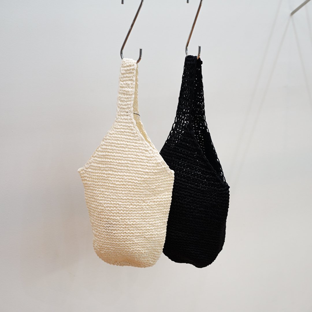 [women's] Aeta(アエタ)Paper Yarn Shoulder :M (PY08)/Natural/Black