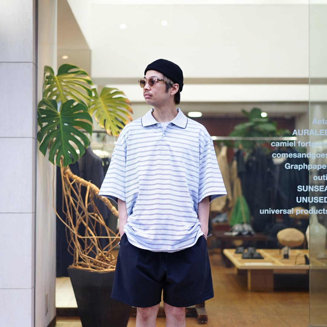 UNIVERSAL PRODUCTS(ユニバーサルプロダクツ)Multi Border S/S POLO(23160106)