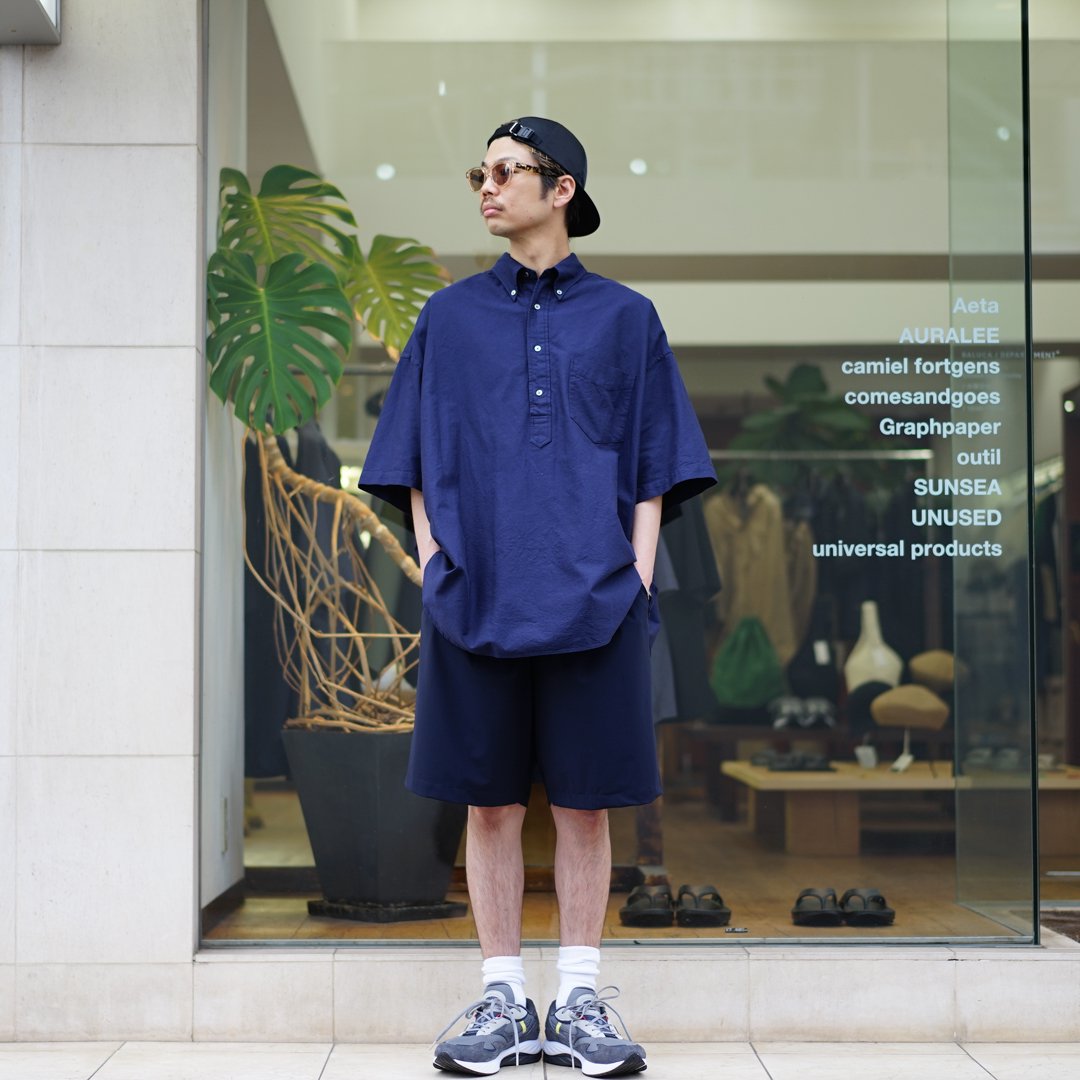 Graphpaper(グラフペーパー)Oxford S/S Oversized B.D Pullover Shirt