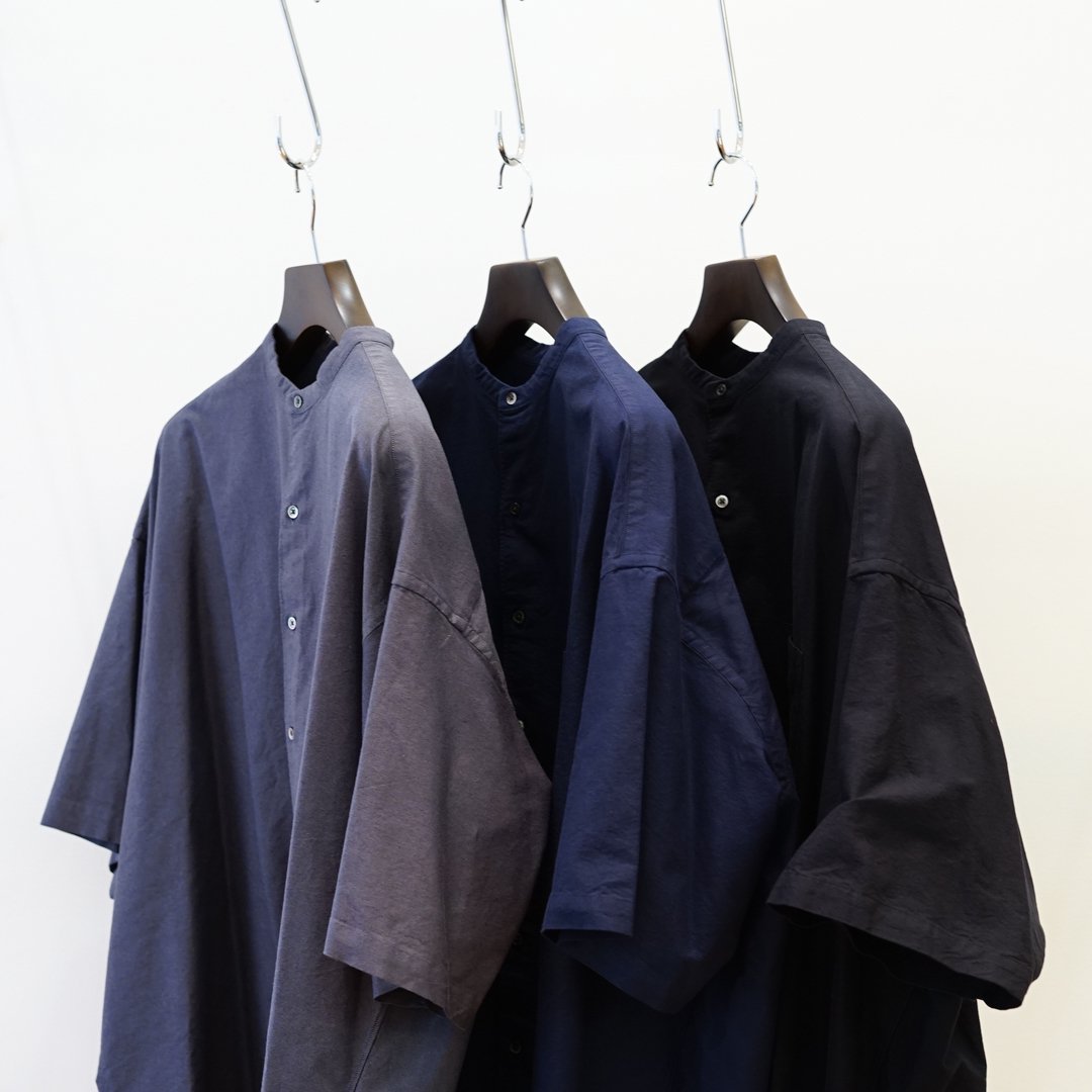 Graphpaper(グラフペーパー)Oxford S/S Oversized Band Collar Shirt