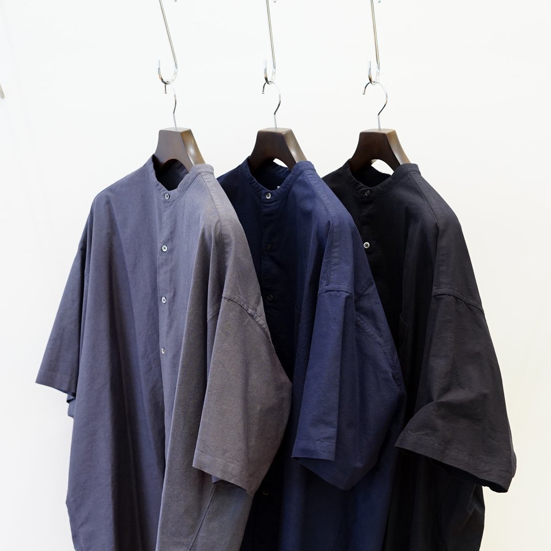 Graphpaper(グラフペーパー)Oxford S/S Oversized Band Collar Shirt