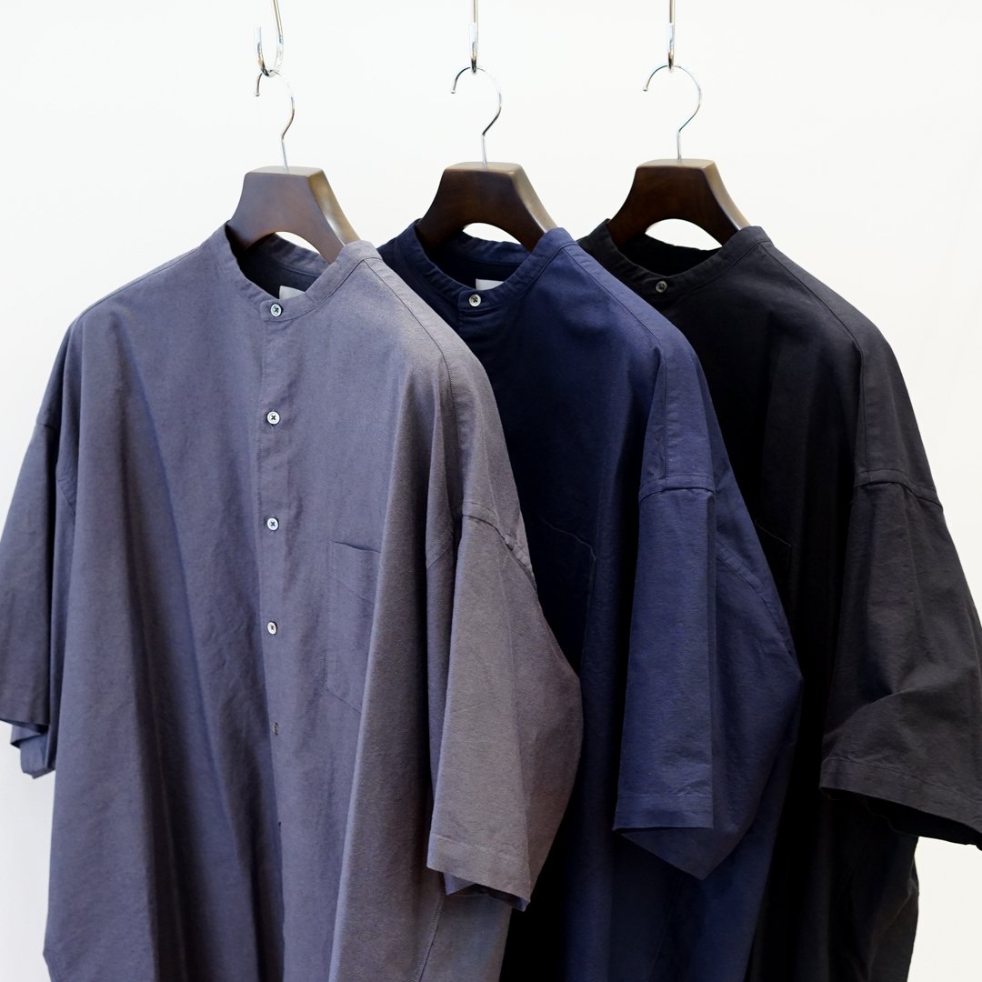 Graphpaper(グラフペーパー)Oxford S/S Oversized Band Collar Shirt