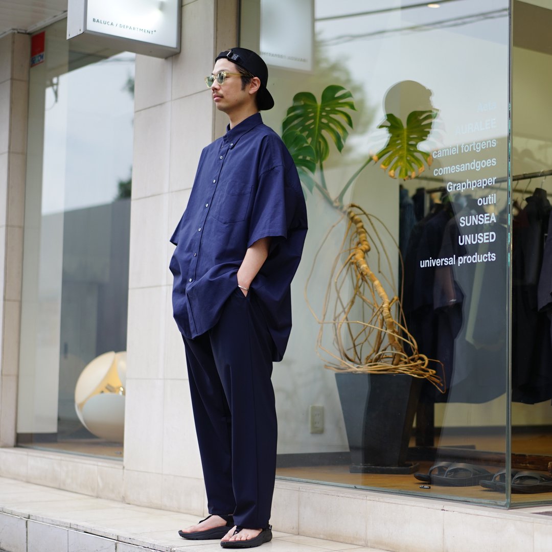 Graphpaper(グラフペーパー)Oxford S/S Oversized B.D Shirt(GM232-50023B)
