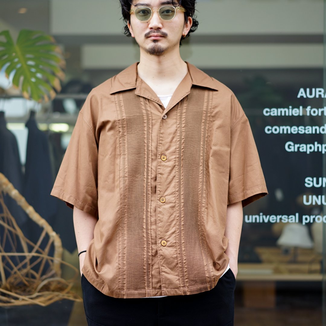 UNUSED(アンユーズド)Short Sleeve Pintuck shirt(US2341)/Brown
