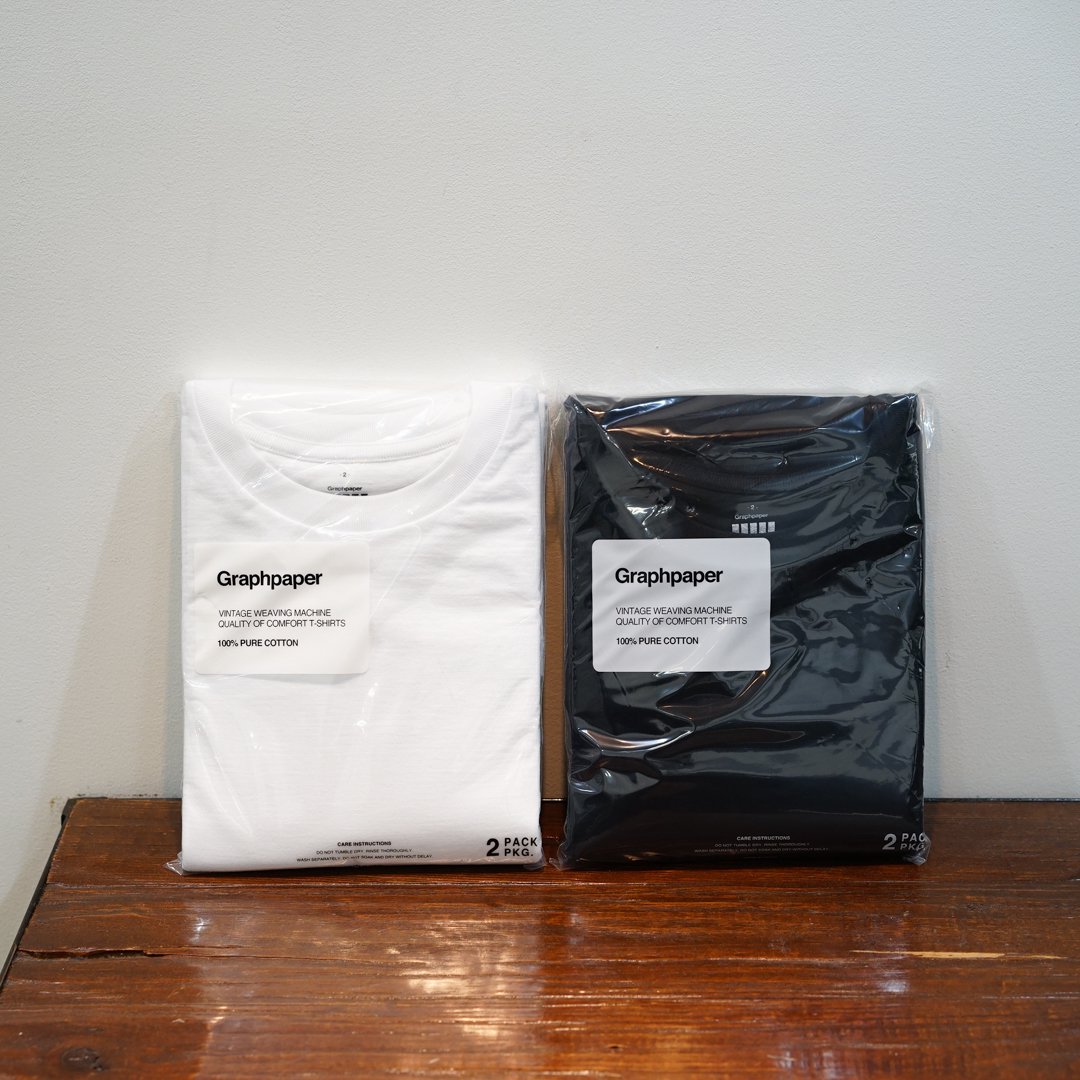 Graphpaper(グラフペーパー)2Pack Crew Neck Tee(GU233-70101B)/White