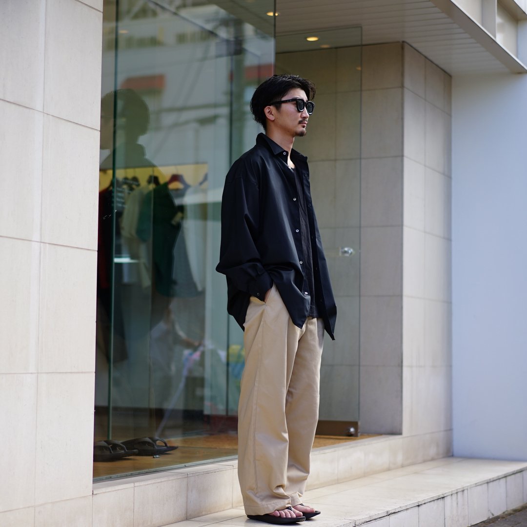 Graphpaper(グラフペーパー)Suvin Chino Wide Straight Trousers(GM232-40071B)