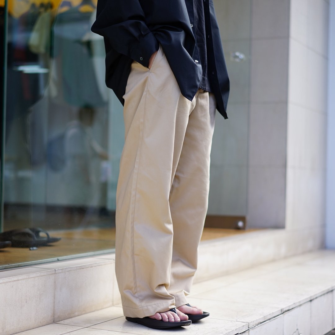 Graphpaper(グラフペーパー)Suvin Chino Wide Straight Trousers(GM232 