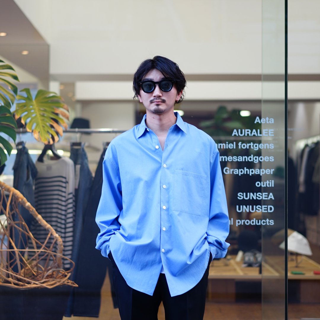 AURALEE】WASHED FINX TWILL SHIRTS - トップス