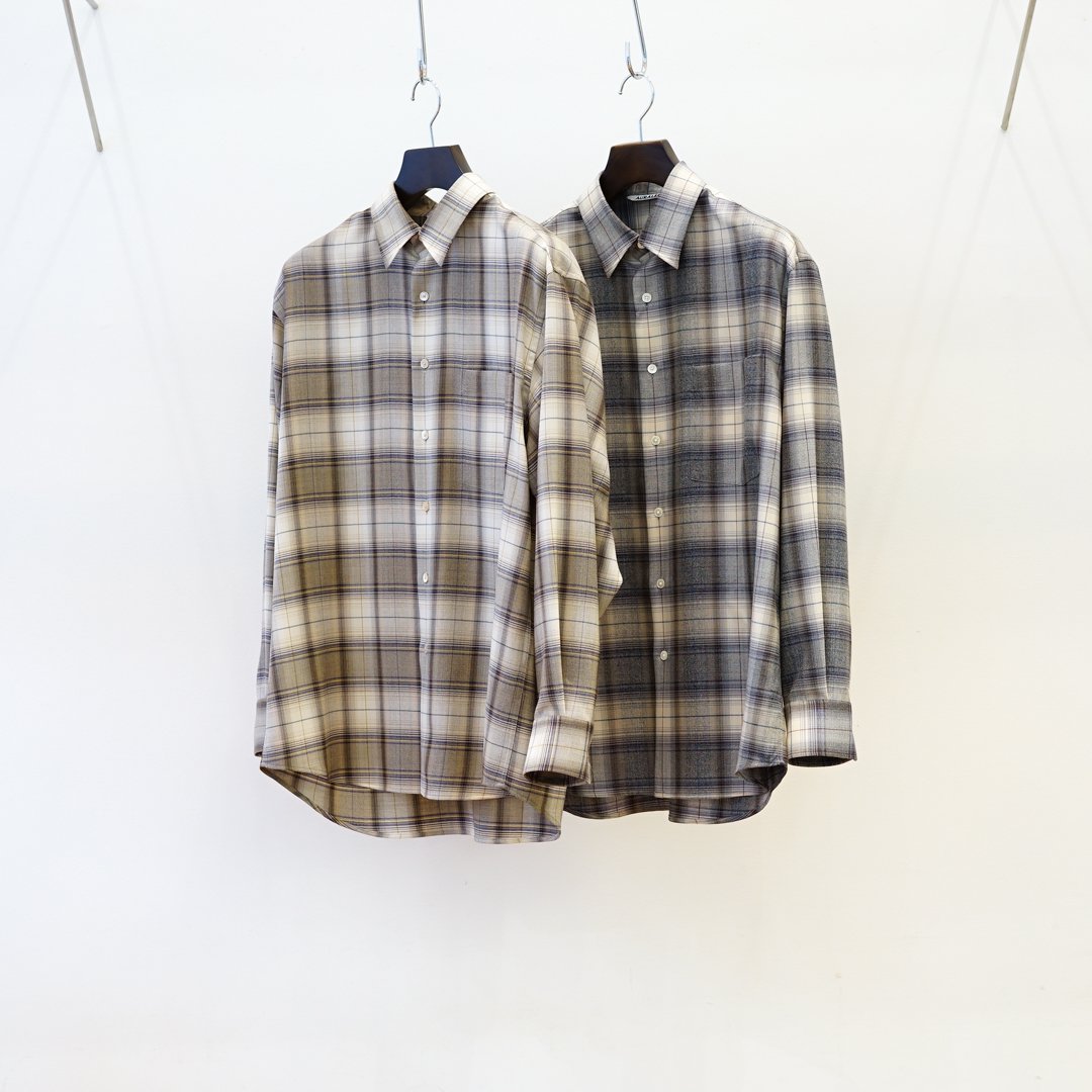 AURALEE(オーラリー)Super Light Wool Check Shirt(A23AS01LC)