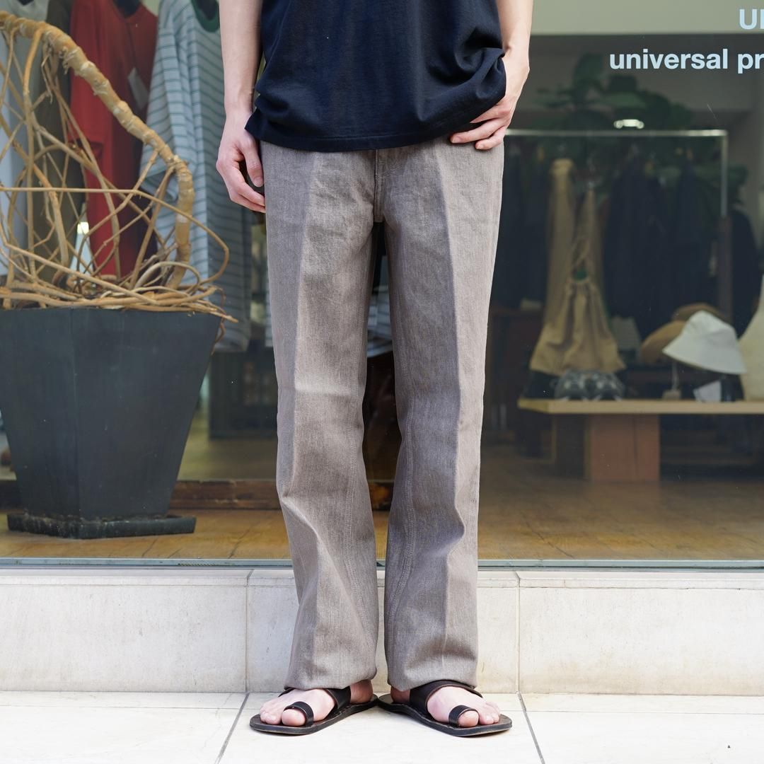 AURALEE HARD TWIST DENIM 5P PANTS モカブラウン-