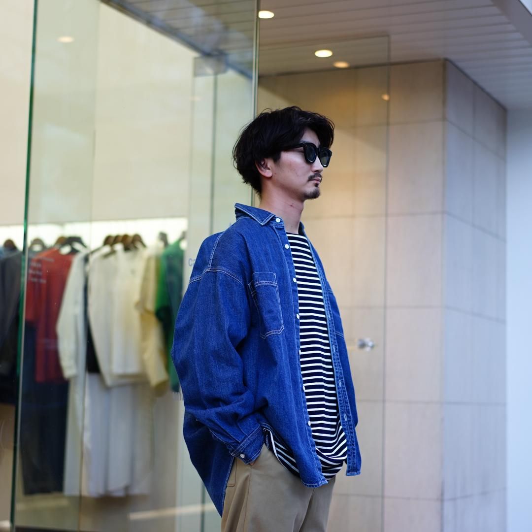 Graphpaper(グラフペーパー)Denim Regular Collar Shirt/FADE INDIGO