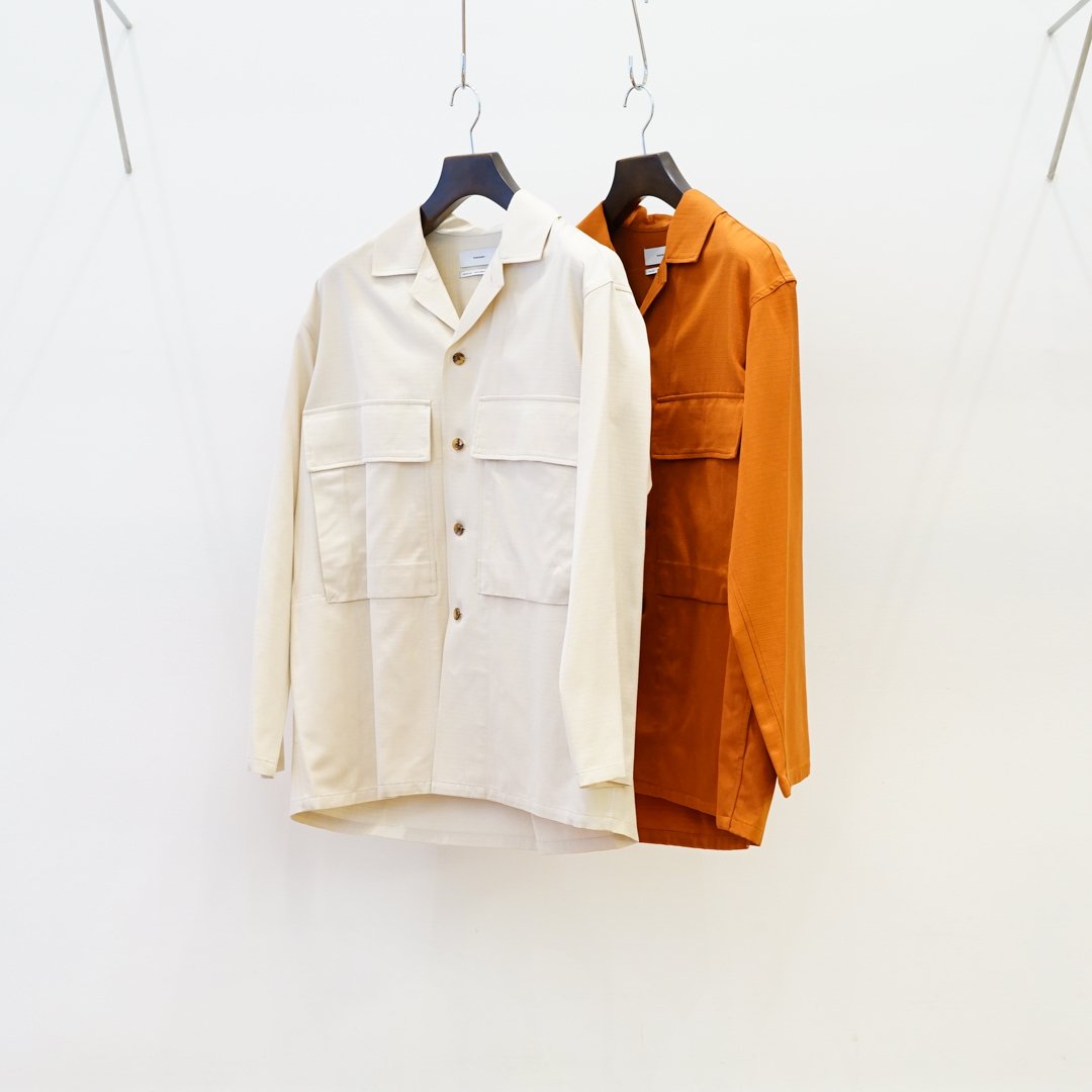 Graphpaper(グラフペーパー)Viscose Wool Ripstop Fatigue Shirts(GM233-20075)/Ivory/UMBER/
