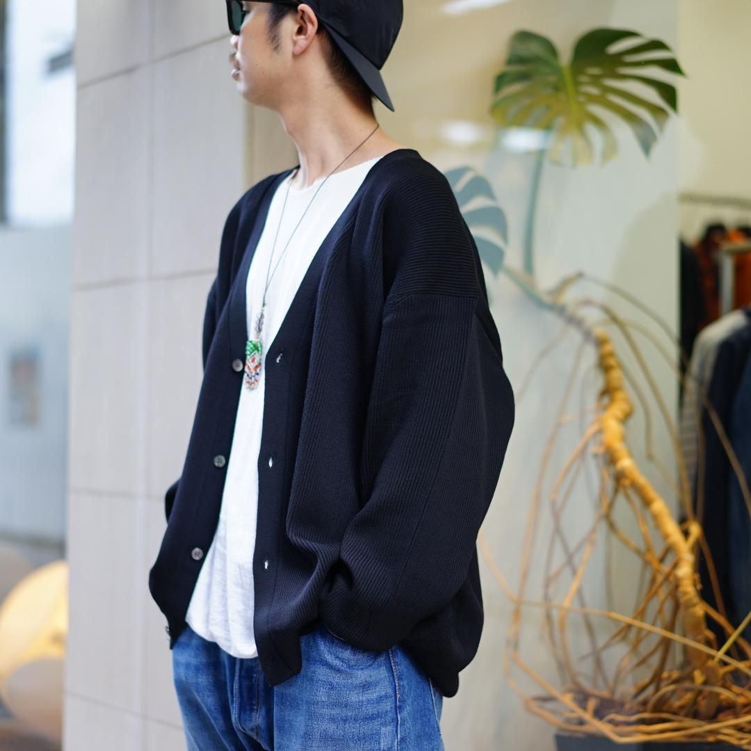 Graphpaper(グラフペーパー)High Density Cardigan(GM233-80061B)/Black