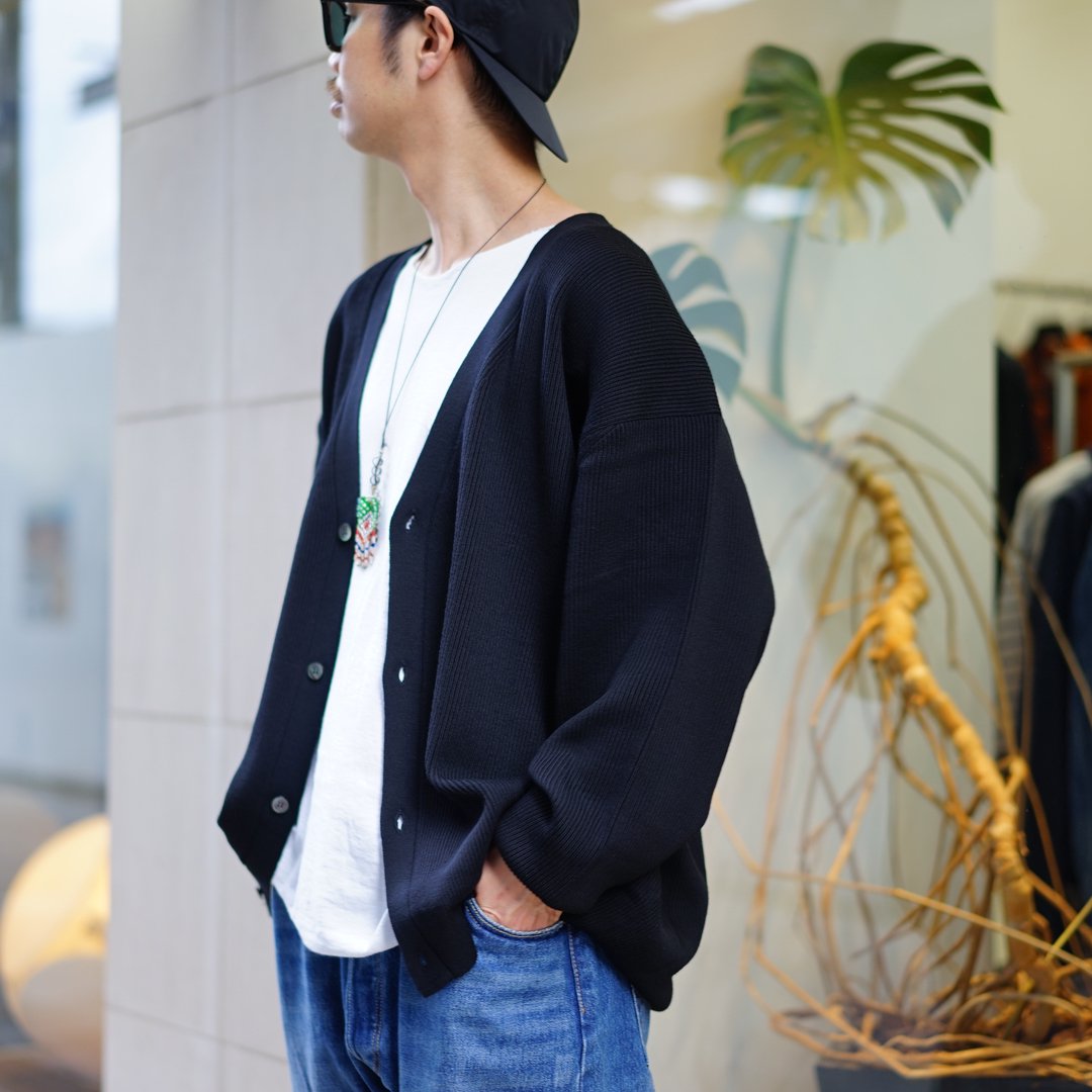 Graphpaper(グラフペーパー)High Density Cardigan(GM233-80061B)/Black