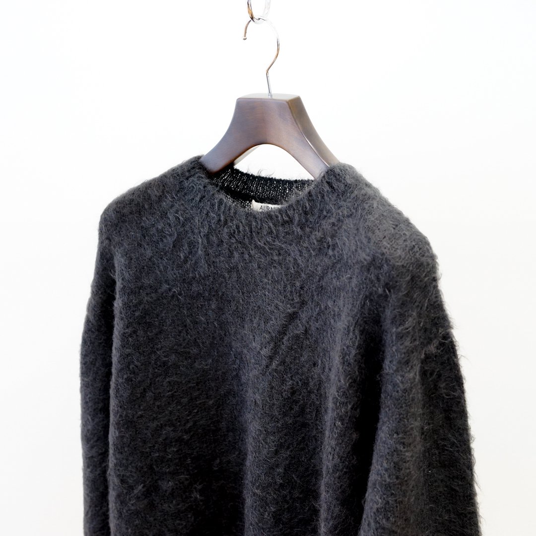 AURALEE(オーラリー)Brushed Super Kid Mohair Knit P/O(A23AP02KM)/INK Black