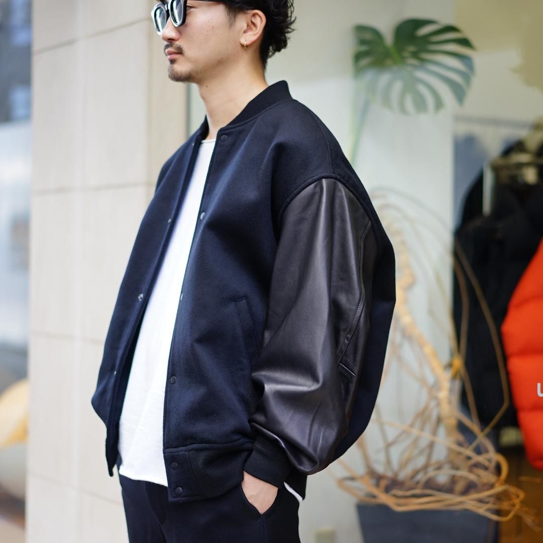 Graphpaper(グラフペーパー)Light Melton Stadium Jacket(GM233-30298B ...