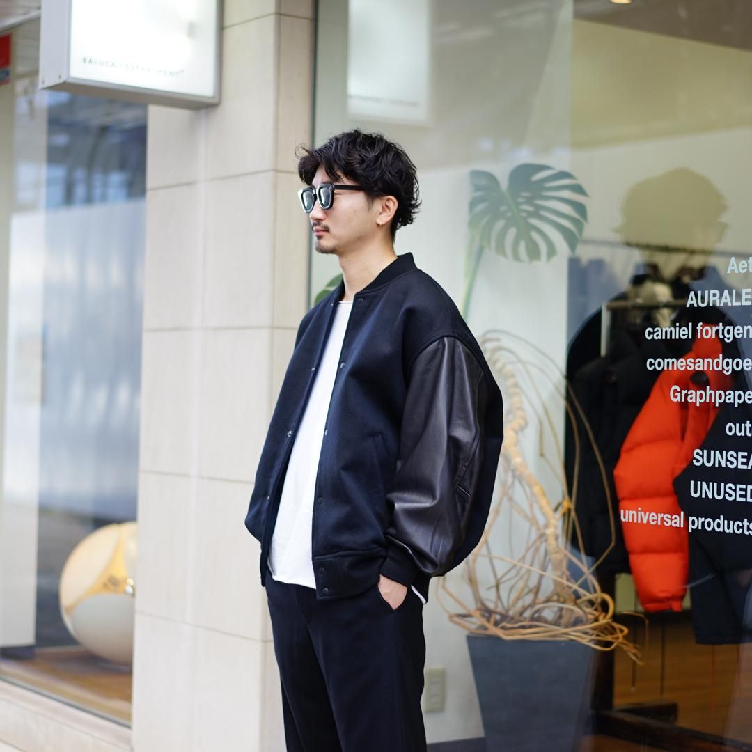 グラフペーパー Light Melton Stadium Jacket - yanbunh.com