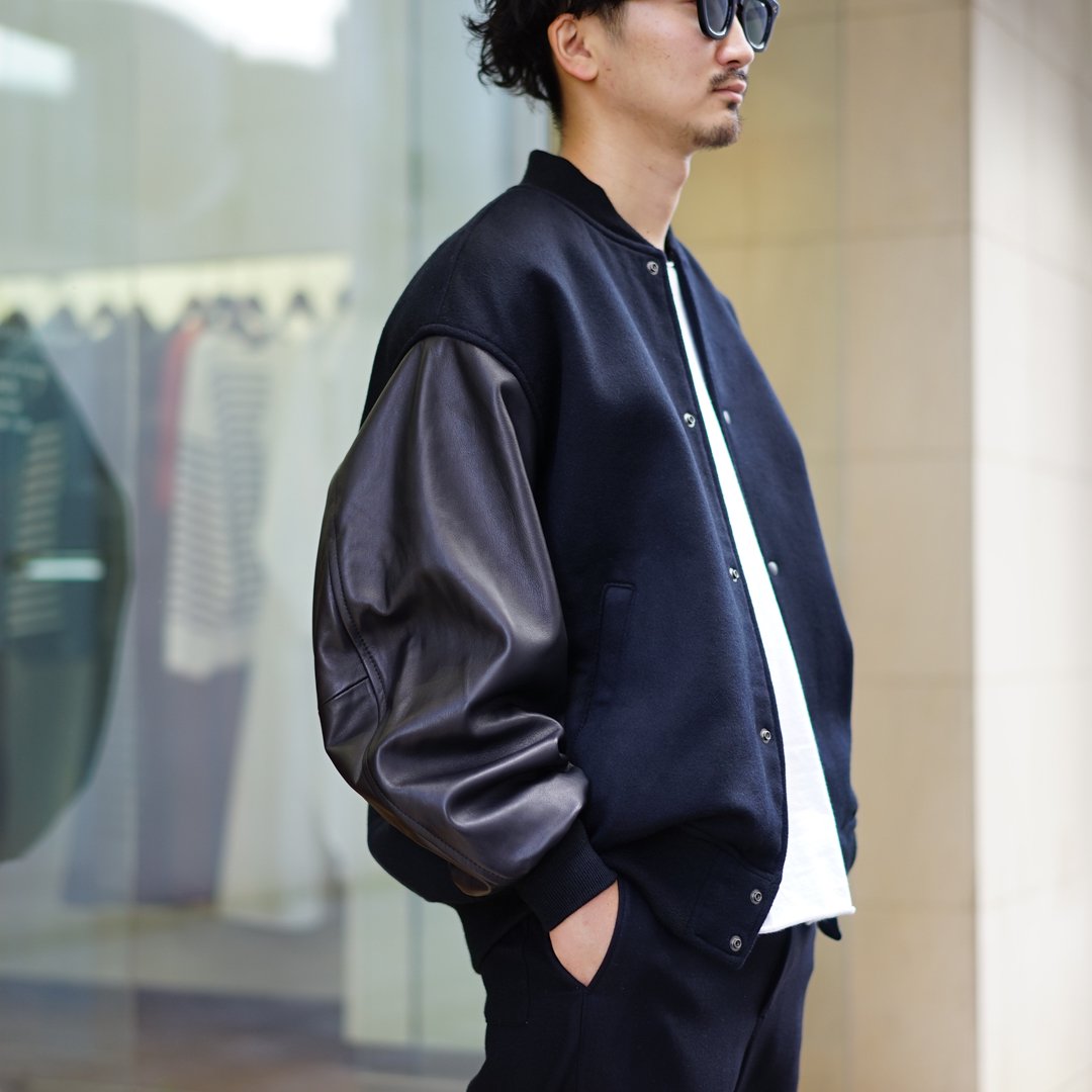 Graphpaper(グラフペーパー)Light Melton Stadium Jacket(GM233-30298B